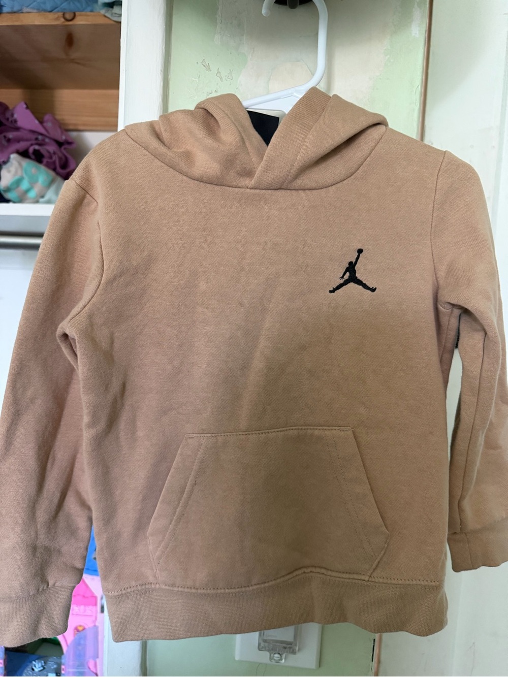 Jordan Kids Tan Hooded Pullover with Black Jumpman